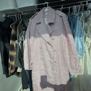 For Love & Lemons Strawberry Cream Tweed Coat